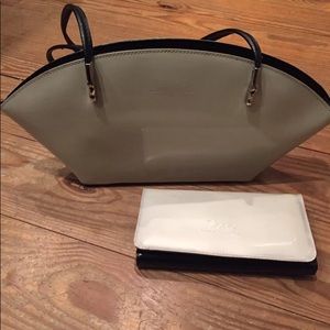 Sono pearl patent leather purse and wallet